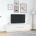 vidaXL Dulap TV cu lumini LED alb 193,5x41x50 cm vidaXL Dulap TV cu lumini LED alb 193,5x41x50 cm