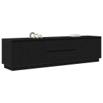 vidaXL Dulap TV cu lumini LED Stejar negru 193,5x41x50 cm vidaXL Dulap TV cu lumini LED Stejar negru 193,5x41x50 cm