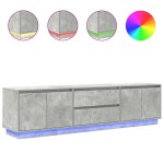 vidaXL Dulap TV cu lumini LED Gri beton 193,5x41x50 cm vidaXL Dulap TV cu lumini LED Gri beton 193,5x41x50 cm