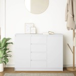 vidaXL Bufetă cu sertare Alb 100,5x35x76 cm Lemn prelucrat vidaXL Bufetă cu sertare Alb 100,5x35x76 cm Lemn prelucrat