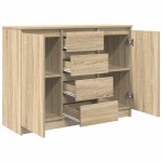 vidaXL Bufetă cu sertare Stejar Sonoma 100,5x35x76 cm Lemn prelucrat