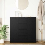 vidaXL Bufetă cu sertare Stejar negru 100,5x35x98,5 cm Lemn prelucrat