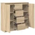 vidaXL Bufetă cu sertare Stejar Sonoma 100,5x35x98,5 cm Lemn prelucrat