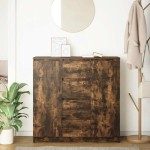 vidaXL Bufetă cu sertare Stejar afumat 100,5x35x98,5 cm Lemn prelucrat