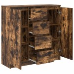 vidaXL Bufetă cu sertare Stejar afumat 100,5x35x98,5 cm Lemn prelucrat