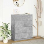 vidaXL Bufetă Gri Beton 80x35x99 cm Lemn prelucrat