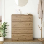 vidaXL Bufetă Stejar Artisan 80x35x99 cm Lemn prelucrat vidaXL Bufetă Stejar Artisan 80x35x99 cm Lemn prelucrat
