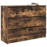 vidaXL Dulap, stejar fumuriu, 100x35x76 cm, lemn compozit