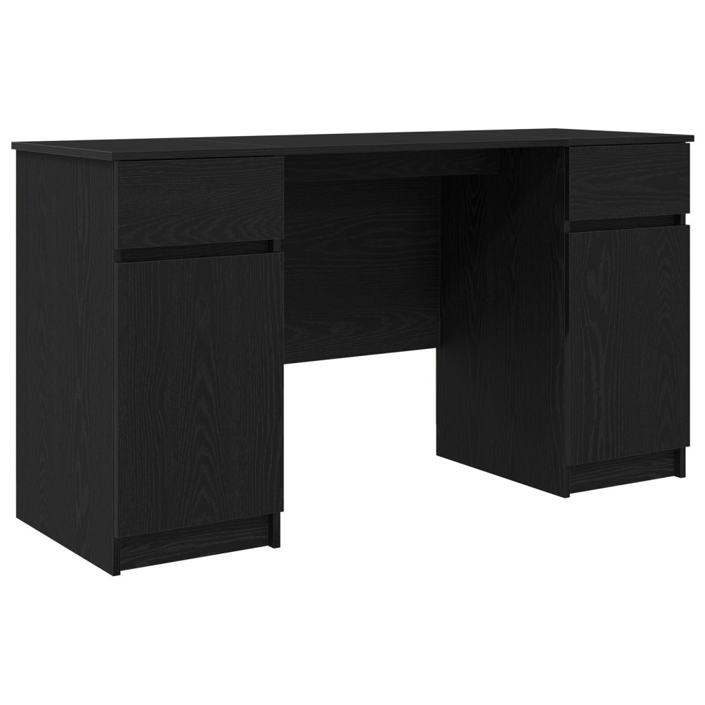 vidaXL Birou, stejar negru, 140x49x76 cm, lemn prelucrat