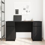 vidaXL Birou, stejar negru, 140x49x76 cm, lemn prelucrat