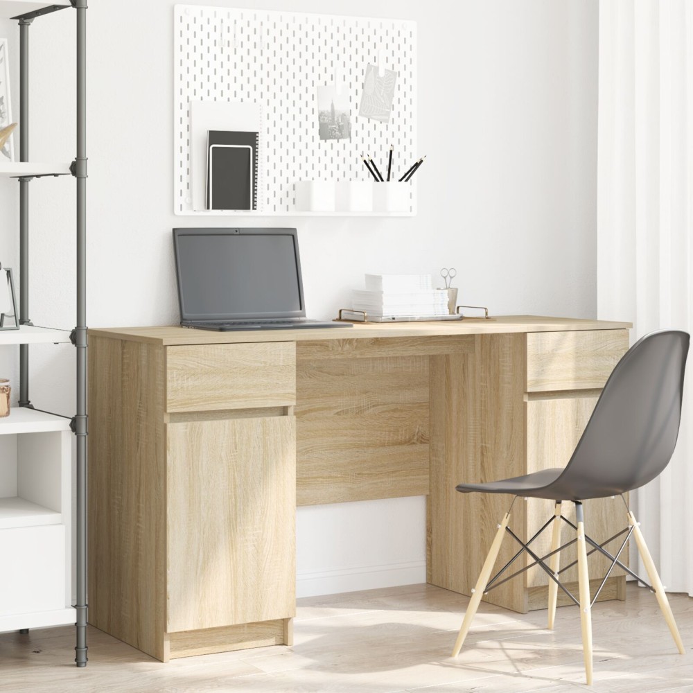 vidaXL Birou, stejar sonoma, 140x49x76 cm, lemn prelucrat