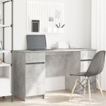 vidaXL Birou cu sertar cu ușă Gri beton 140 x 49 x 76 cm Lemn compozit