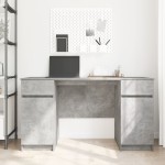 vidaXL Birou cu sertar cu ușă Gri beton 140 x 49 x 76 cm Lemn compozit