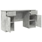 vidaXL Birou cu sertar cu ușă Gri beton 140 x 49 x 76 cm Lemn compozit