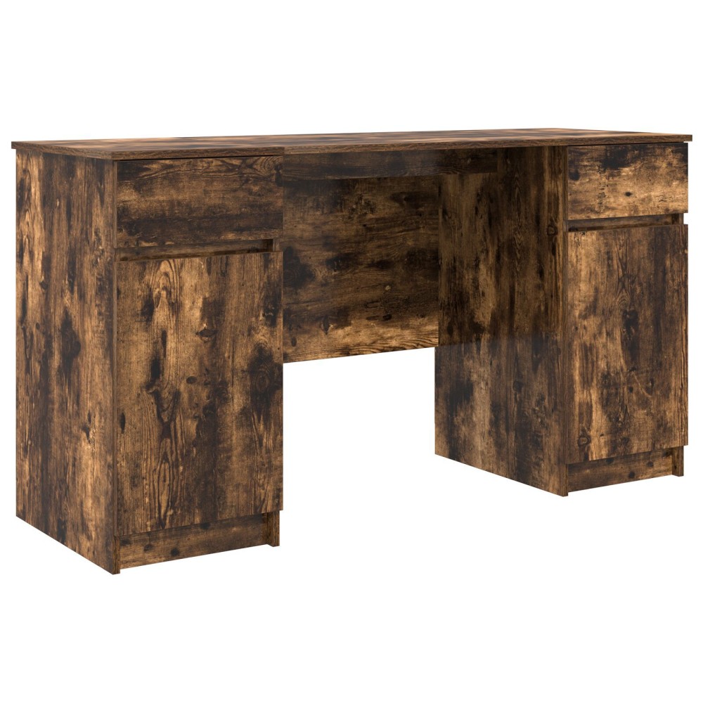 vidaXL Birou, stejar fumuriu, 140x49x76 cm, lemn prelucrat