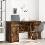 vidaXL Birou, stejar fumuriu, 140x49x76 cm, lemn prelucrat