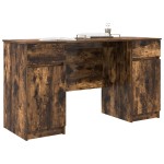 vidaXL Birou, stejar fumuriu, 140x49x76 cm, lemn prelucrat