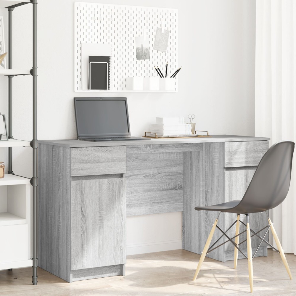 vidaXL Birou, gri sonoma, 140x49x76 cm, lemn prelucrat