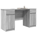 vidaXL Birou cu sertar sonoma gri 140 x 49 x 76 cm Lemn compozit