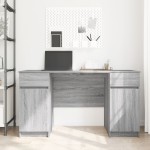 vidaXL Birou cu sertar sonoma gri 140 x 49 x 76 cm Lemn compozit