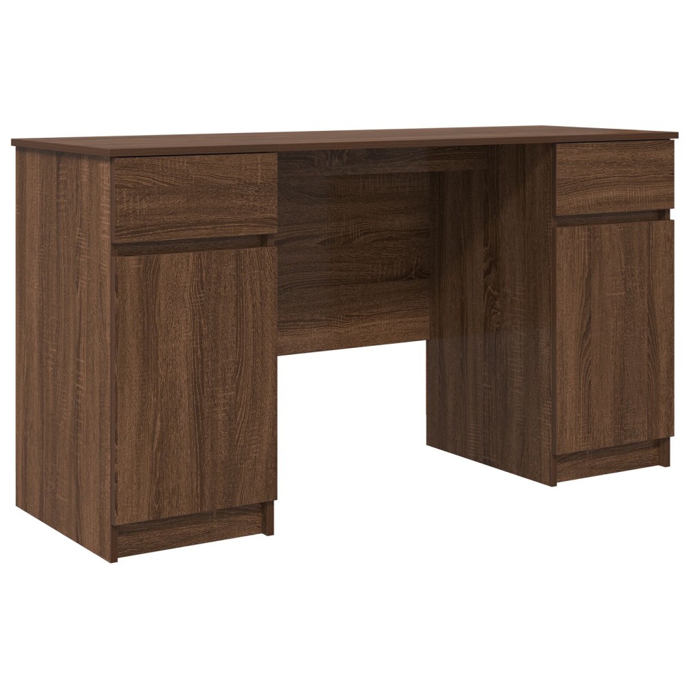 vidaXL Birou, stejar maro, 140x49x76 cm, lemn prelucrat