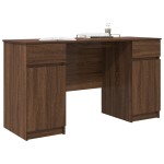 vidaXL Birou, stejar maro, 140x49x76 cm, lemn prelucrat