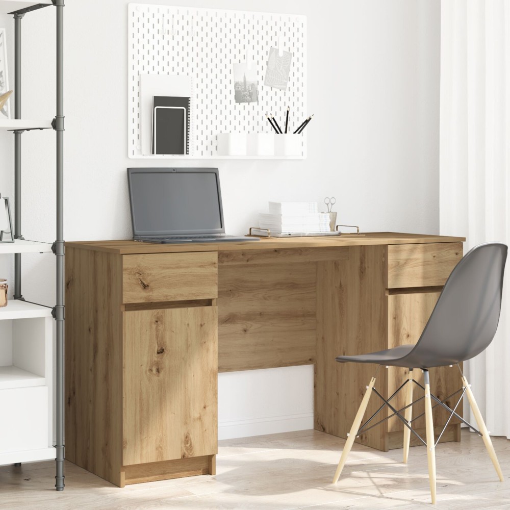 vidaXL Birou, stejar artizanal, 140x49x76 cm, lemn prelucrat