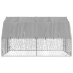 vidaXL Pui de găină cu acoperiș 2,5x4x2,25 m oțel galvanizat