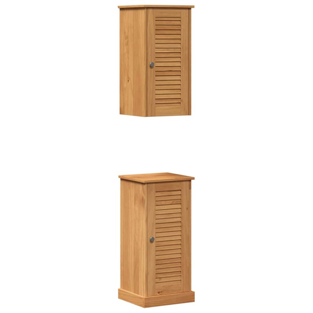 vidaXL Set de mobilier pentru baie VIGO 2 pcs Marou și Marou miere