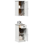 vidaXL Set de mobilier pentru baie cu sertar VIGO 2 pcs Maro și alb