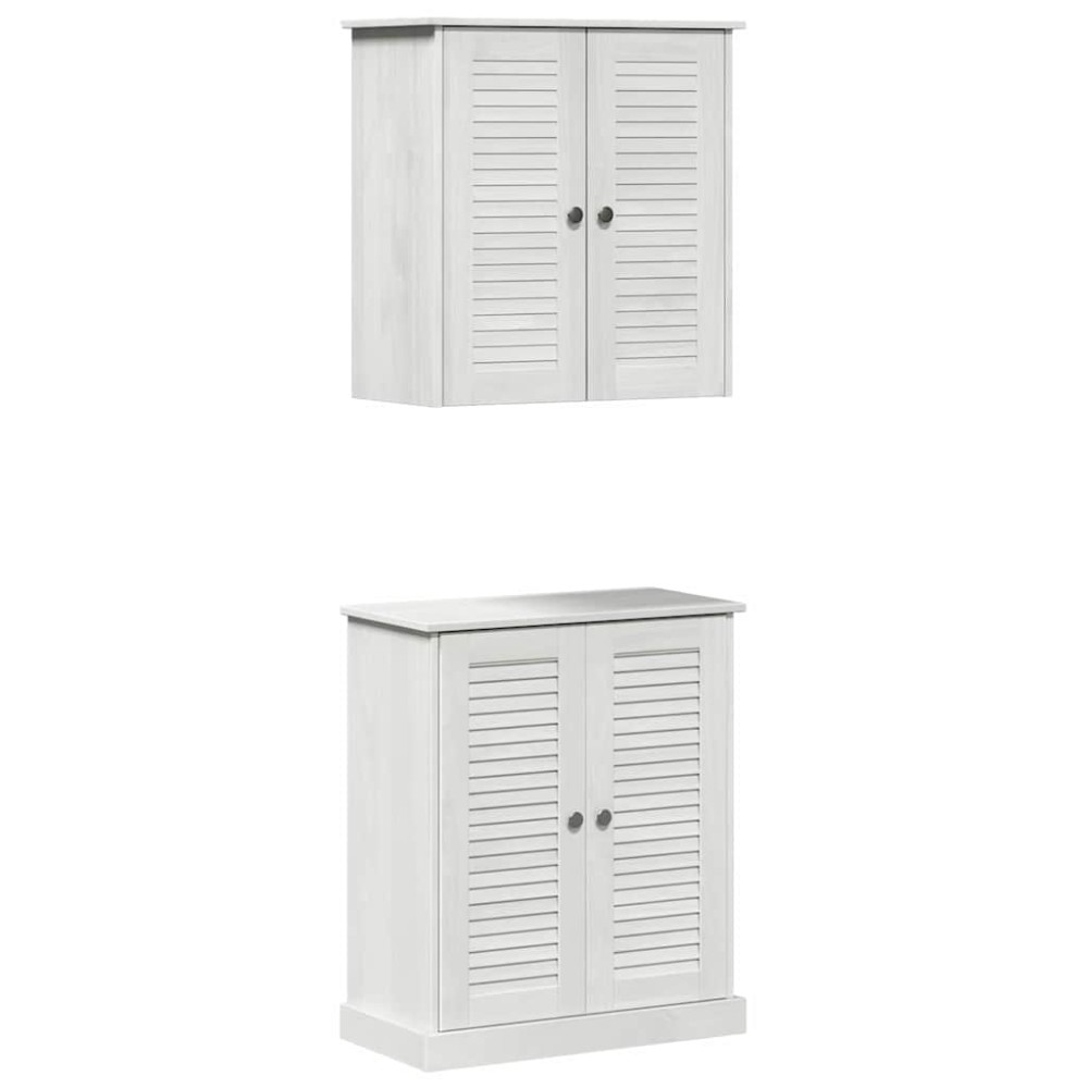 vidaXL Set de mobilier pentru baie cu ușă 2 pcs Maro 67.5 x 34 x 80 cm