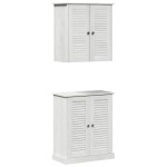 vidaXL Set de mobilier pentru baie cu ușă 2 pcs Maro 67.5 x 34 x 80 cm
