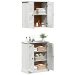 vidaXL Set de mobilier pentru baie cu ușă 2 pcs Maro 67.5 x 34 x 80 cm