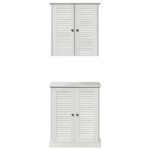 vidaXL Set de mobilier pentru baie cu ușă 2 pcs Maro 67.5 x 34 x 80 cm