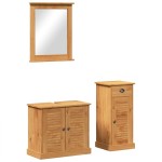 vidaXL Set de mobilier pentru baie cu sertar VIGO 3 pcs Maro miere