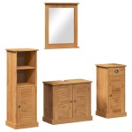 vidaXL Set de mobilier pentru baie cu sertar VIGO 4 pcs Maro miere