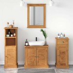 vidaXL Set de mobilier pentru baie cu sertar VIGO 4 pcs Maro miere