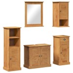 vidaXL Set de mobilier pentru baie cu sertar VIGO 5 pcs maro miere vidaXL Set de mobilier pentru baie cu sertar VIGO 5 pcs maro miere