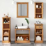 vidaXL Set de mobilier pentru baie cu sertar VIGO 5 pcs maro miere vidaXL Set de mobilier pentru baie cu sertar VIGO 5 pcs maro miere