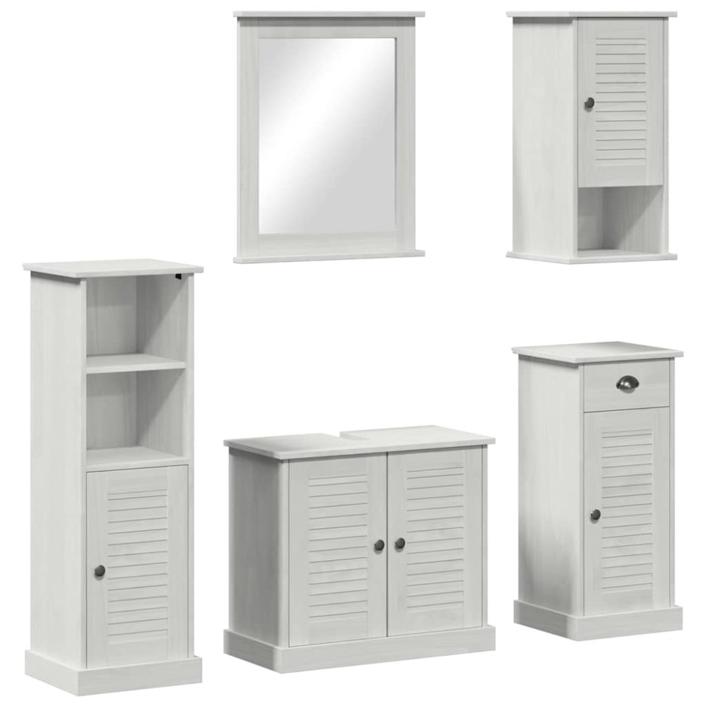 vidaXL Set de mobilier pentru baie cu sertar VIGO 5 pcs alb antichizat