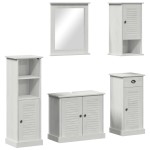 vidaXL Set de mobilier pentru baie cu sertar VIGO 5 pcs alb antichizat vidaXL Set de mobilier pentru baie cu sertar VIGO 5 pcs alb antichizat