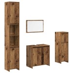 vidaXL Set mobilier de baie, 4 piese, lemn vechi, lemn prelucrat