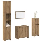 vidaXL Set mobilier de baie, 4 piese, stejar artizanal, lemn prelucrat