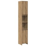 vidaXL Set mobilier de baie, 4 piese, stejar artizanal, lemn prelucrat
