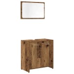vidaXL Set mobilier de baie, 3 piese, lemn vechi, lemn prelucrat vidaXL Set mobilier de baie, 3 piese, lemn vechi, lemn prelucrat