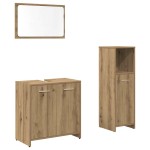 vidaXL Set mobilier de baie, 3 piese, stejar artizanal, lemn prelucrat vidaXL Set mobilier de baie, 3 piese, stejar artizanal, lemn prelucrat
