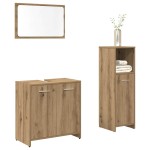 vidaXL Set mobilier de baie, 3 piese, stejar artizanal, lemn prelucrat vidaXL Set mobilier de baie, 3 piese, stejar artizanal, lemn prelucrat