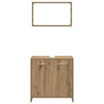 vidaXL Set mobilier de baie, 3 piese, stejar artizanal, lemn prelucrat vidaXL Set mobilier de baie, 3 piese, stejar artizanal, lemn prelucrat