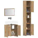 vidaXL Set mobilier de baie, 3 piese, stejar artizanal, lemn prelucrat vidaXL Set mobilier de baie, 3 piese, stejar artizanal, lemn prelucrat