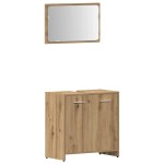 vidaXL Set mobilier de baie, 3 piese, stejar artizanal, lemn prelucrat vidaXL Set mobilier de baie, 3 piese, stejar artizanal, lemn prelucrat